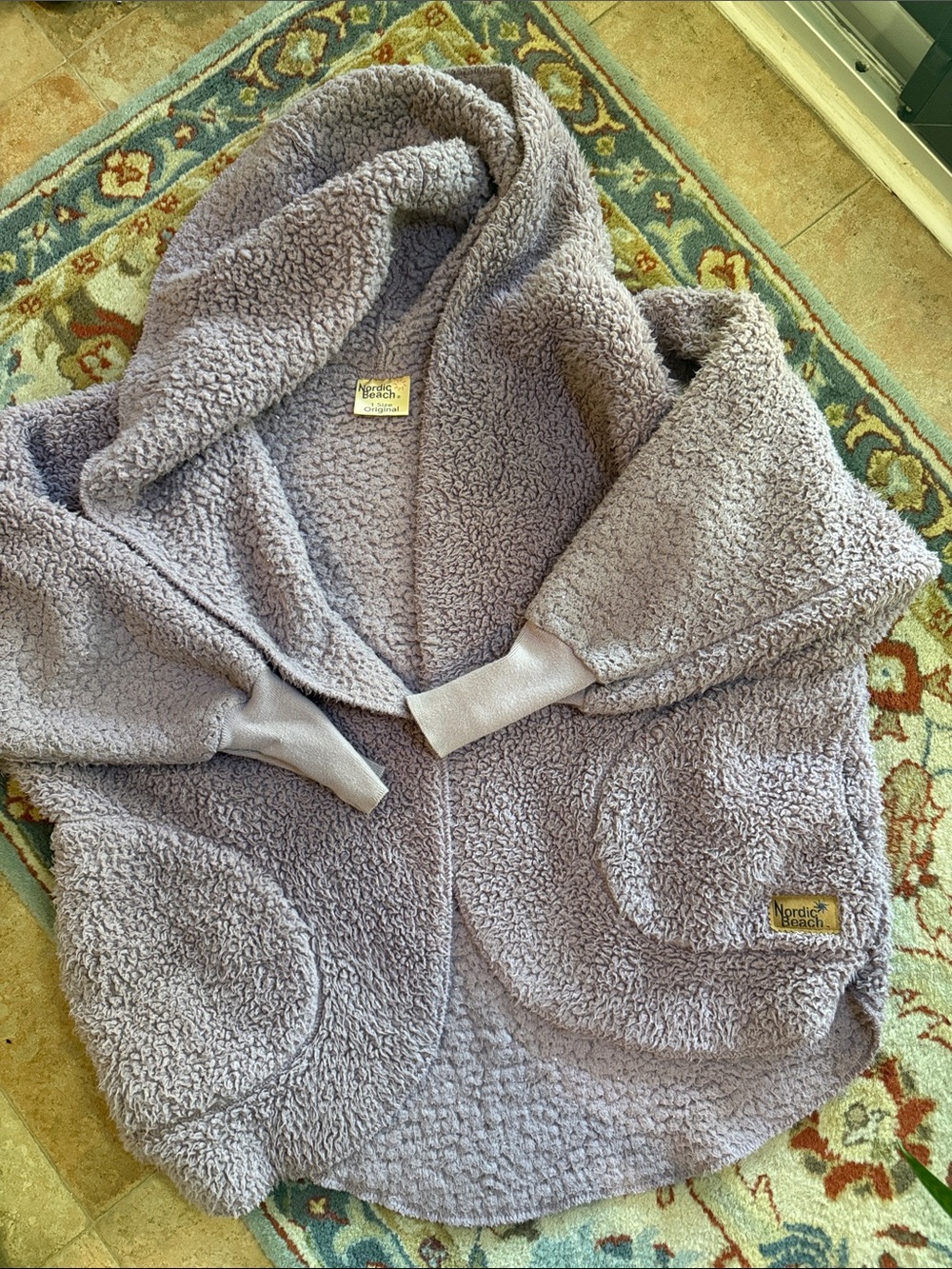 Nordic Beach Dusty mauve Sherpa Hooded Jacket